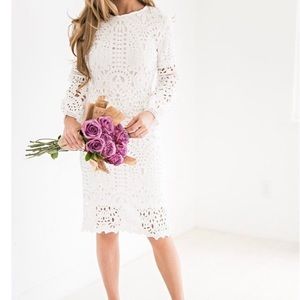 Jessakae Julia White Lace Long Sleeved Dress